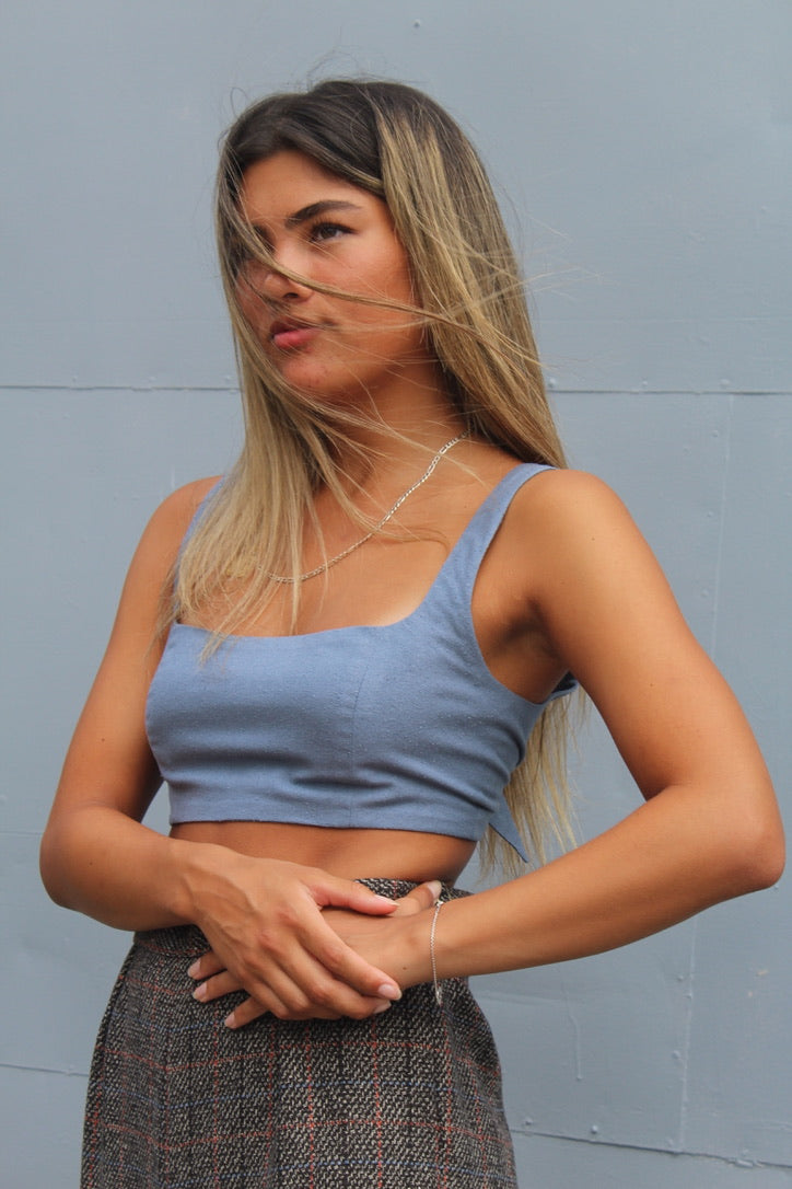 Blue Little Silk Top